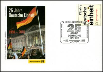 25 Jahre Deutsche Einheit, Ganzsache