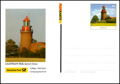 Ganzsachen-Postkarte "Leuchtturm Buk"