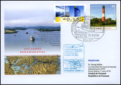 100 Jahre Panamakanal - Gelaufene Ganzsache